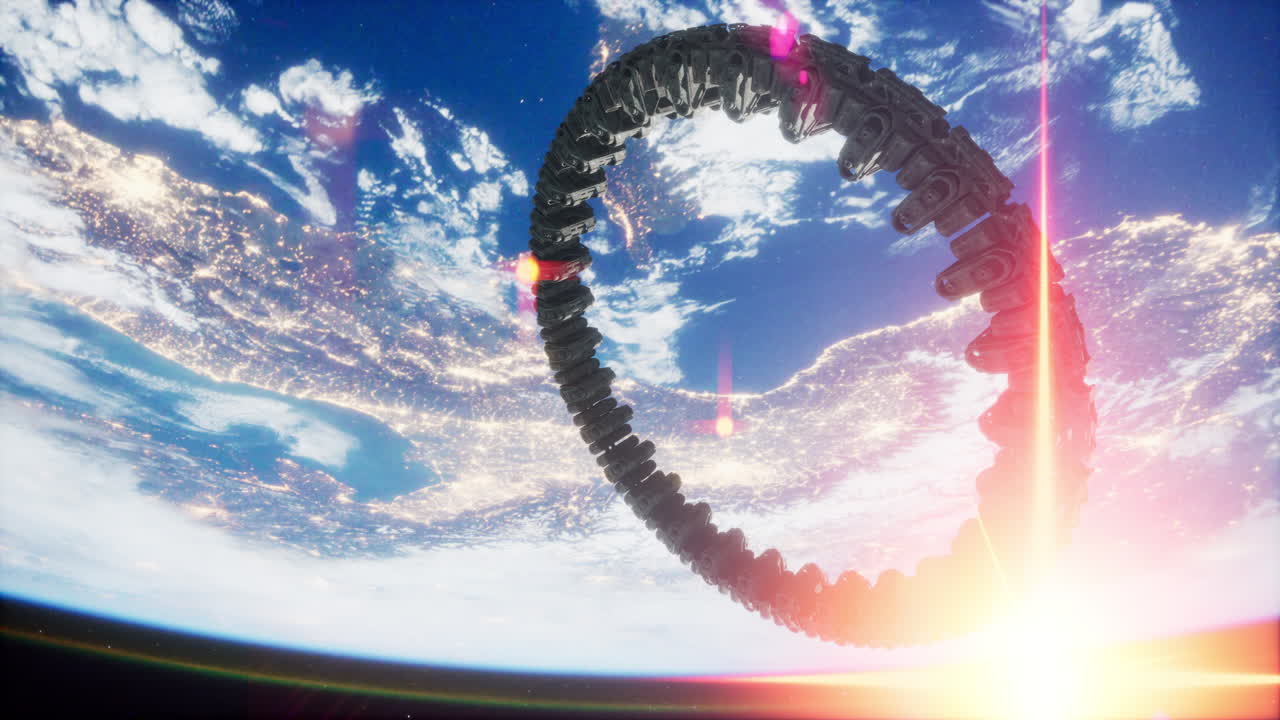 nave madre alienígena cerca de la tierra elementos proporcionados por la nasa