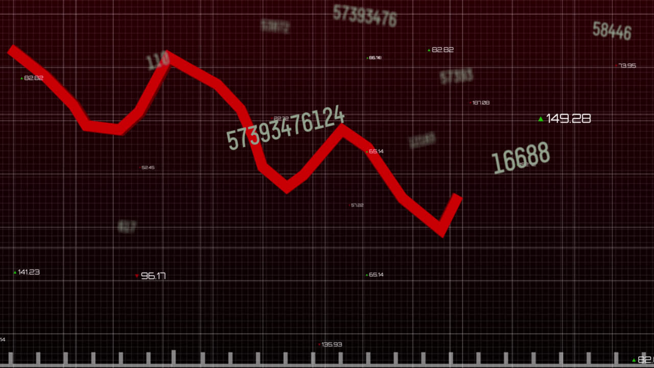 animación del procesamiento de datos financieros