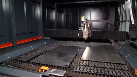 CNC Laser cutting of metal, modern industrial technology.