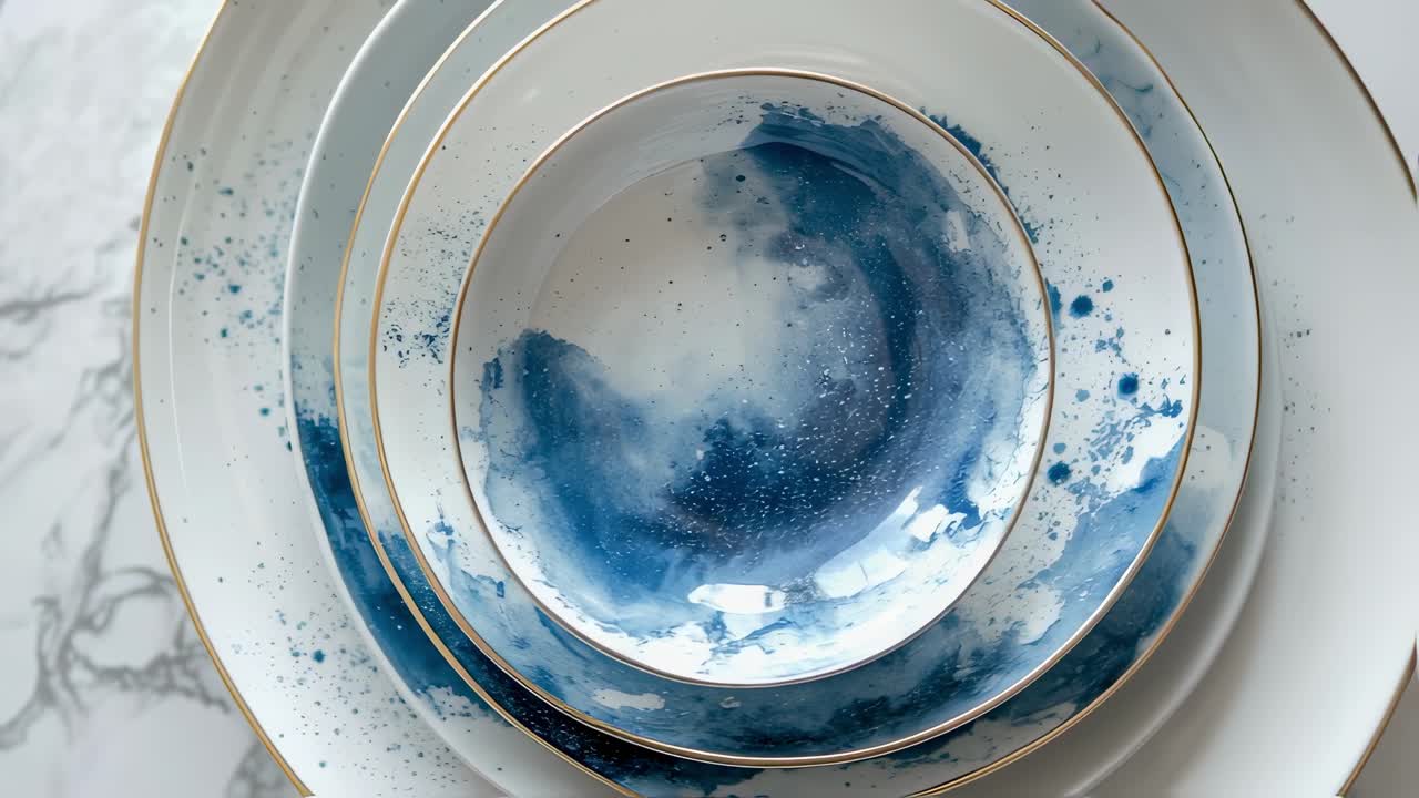 Stylish Stacked Plates and Bowls