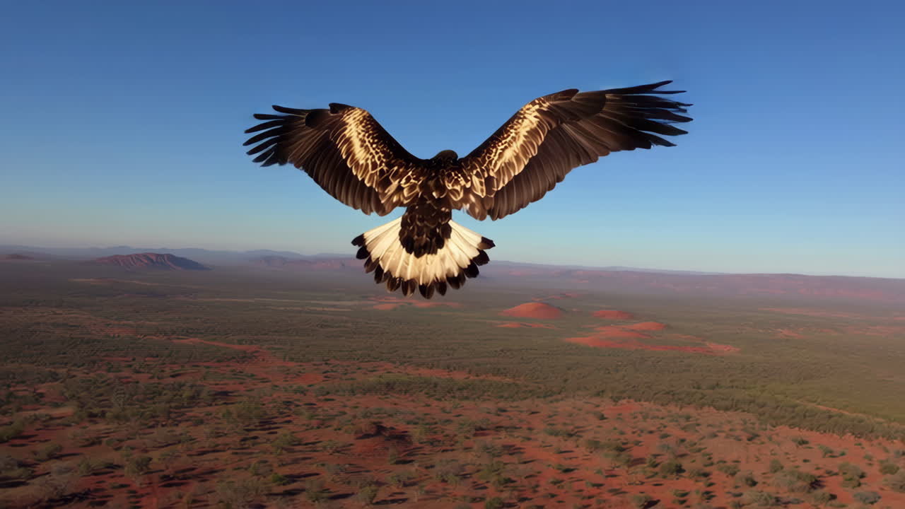Australian Eagle Soaring Above the Outback