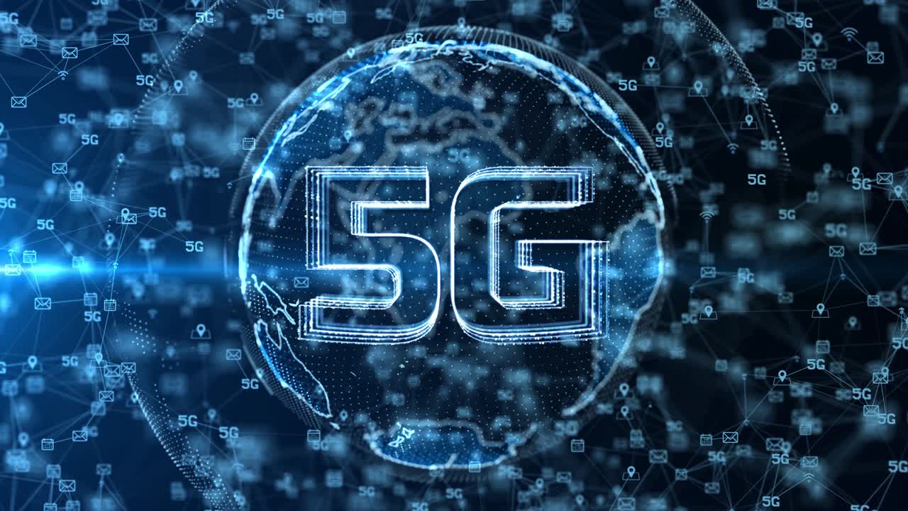 5g High Speed Connection of Internet of things IOT loop Background.