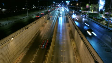 Timelapse-view-of-night-traffic-busy-in-Bangkok,-Thailand