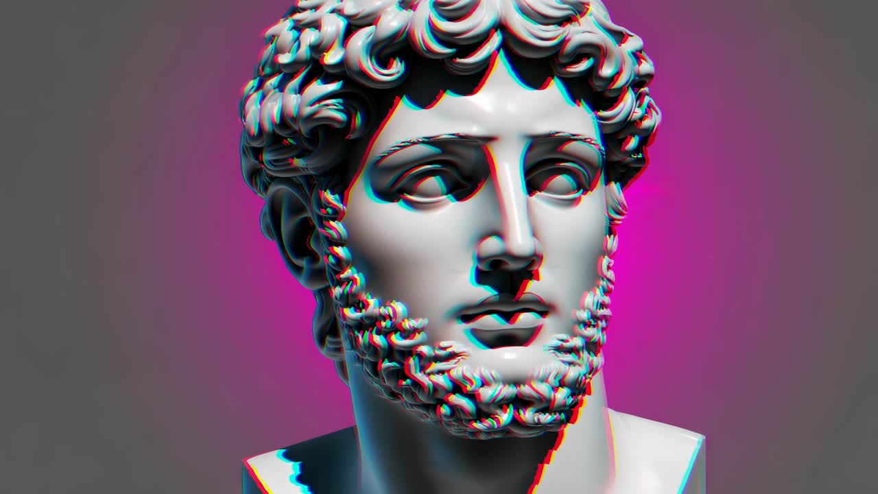 Digital Art Bust of a Roman Head