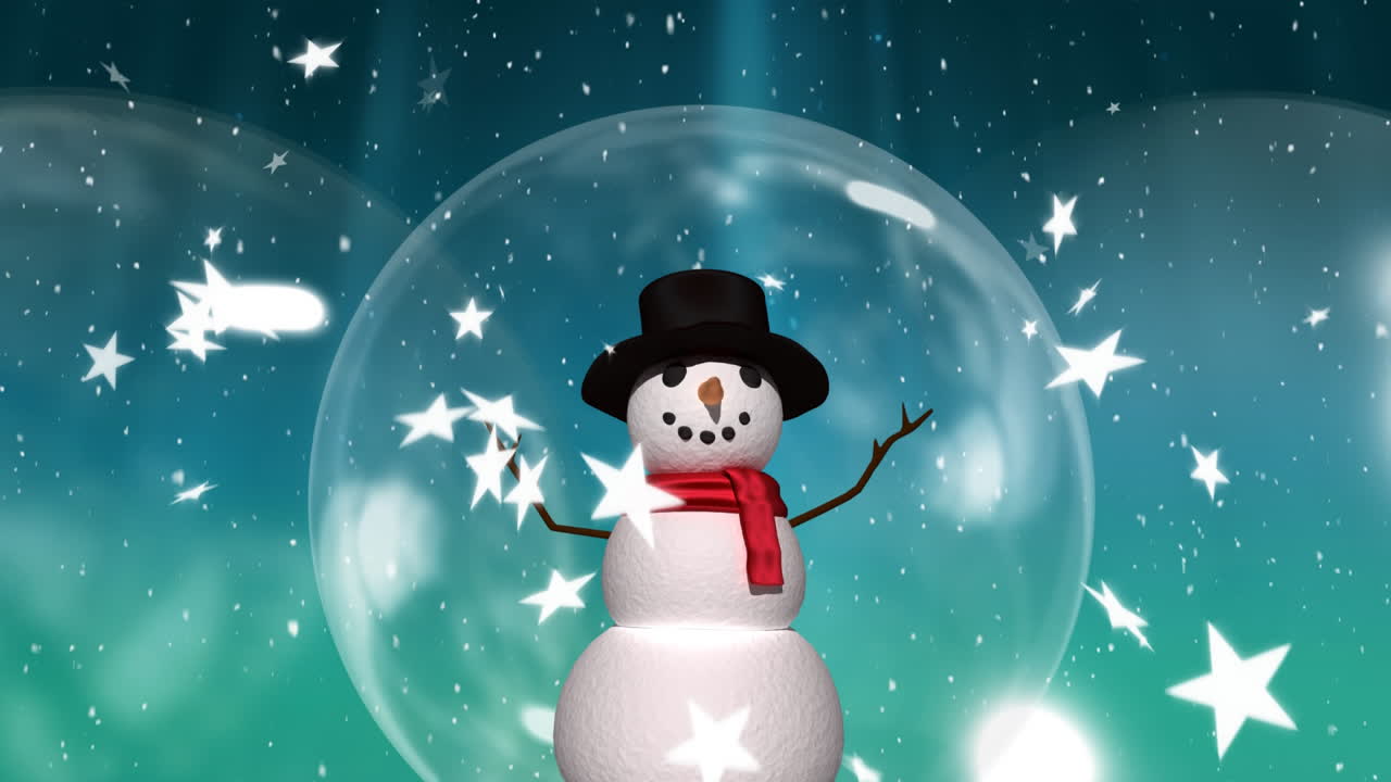 nieve cayendo y globo de nieve