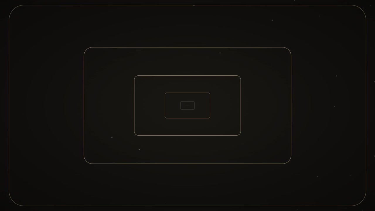 Abstract Tunnel of Rectangular Frames with Vintage Film Grain