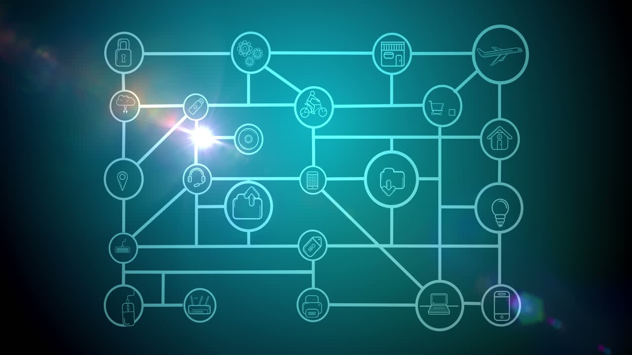 디지털로 생성된 아이콘의 클로즈업