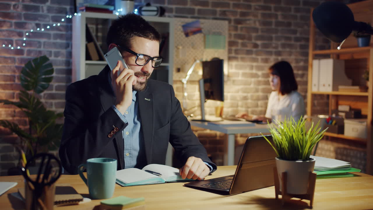Business People Working Late in the Office
