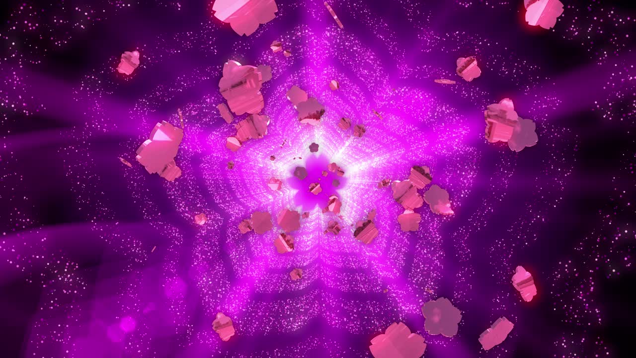 꽃 모양 빛 반이는 스트로크 네온 박이는 입자 루프 애니메이션