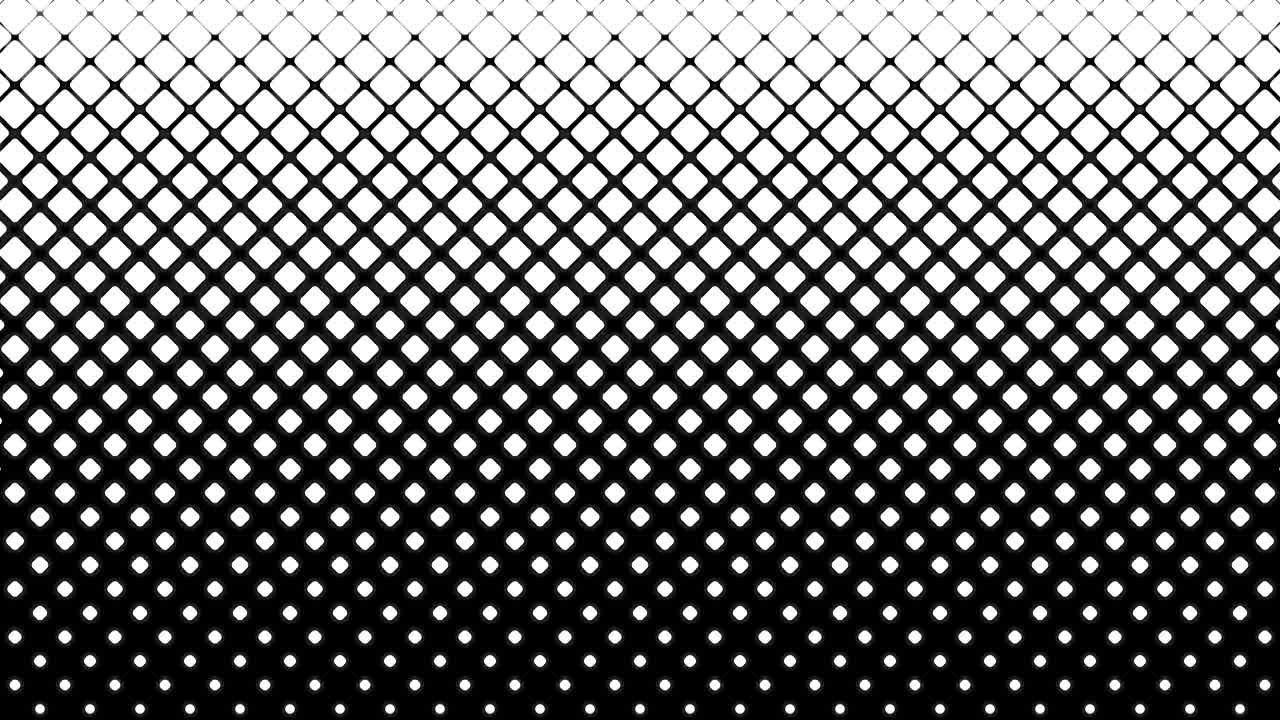 patrón de cuadrados blancos sobre fondo negro.