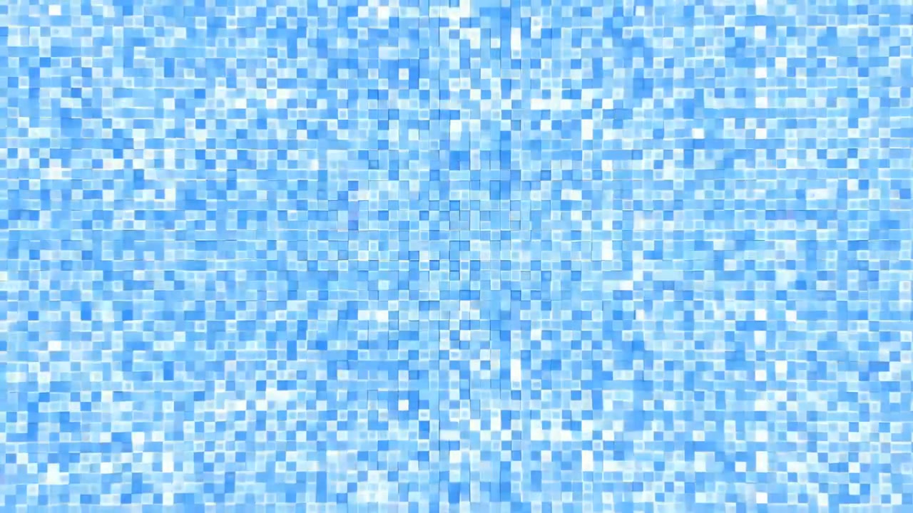 Motivo a texture di piastrelle a mosaico blu brillante, fondo di piscina scintillante e illuminato dal sole con piastrelle ceramiche pixelate, lucido.