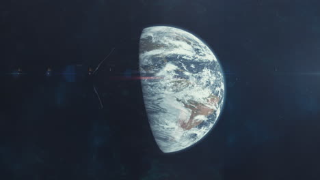 nave espacial extraterrestre gigante que envuelve la tierra.