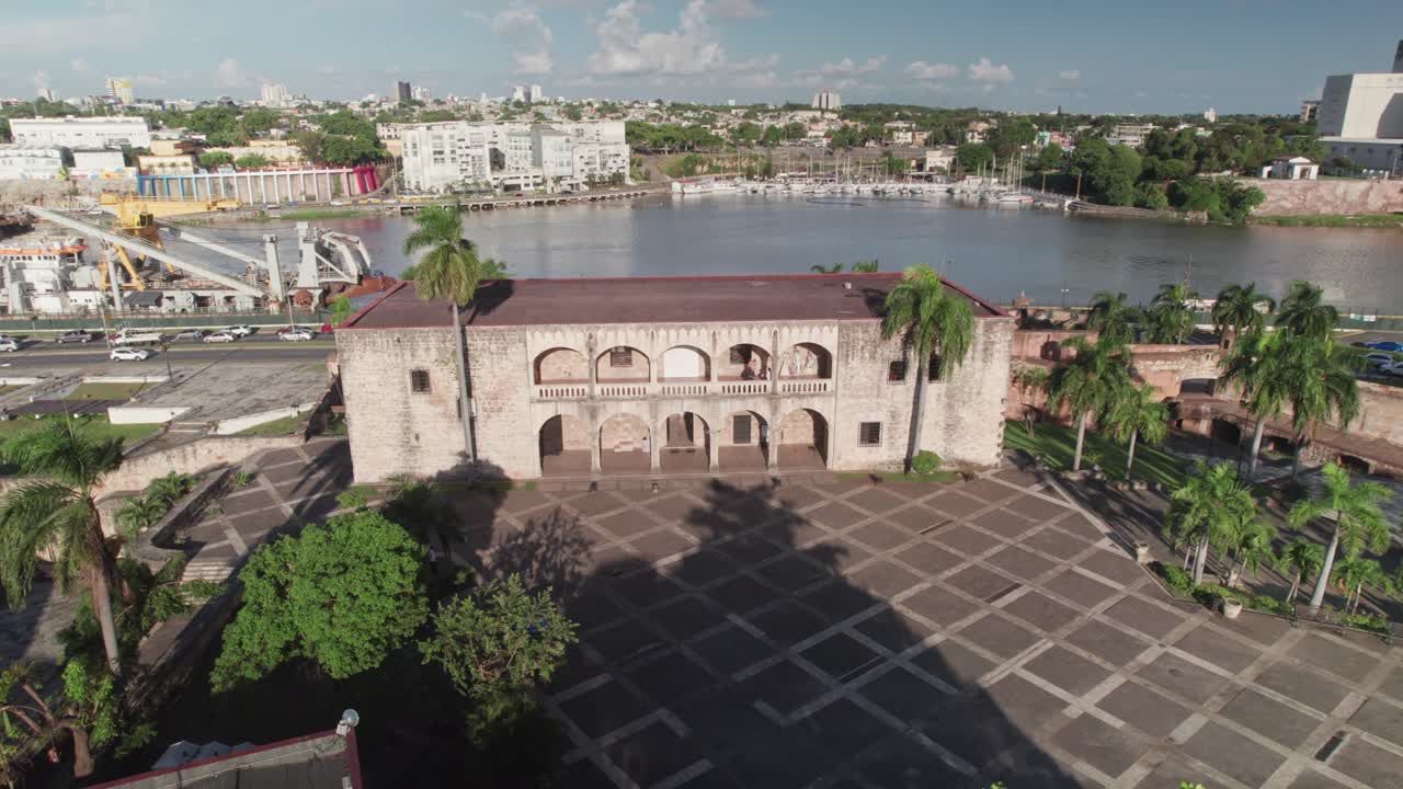 Orbital View of Colonial Palace Alcázar de Colón in Santo Domingo