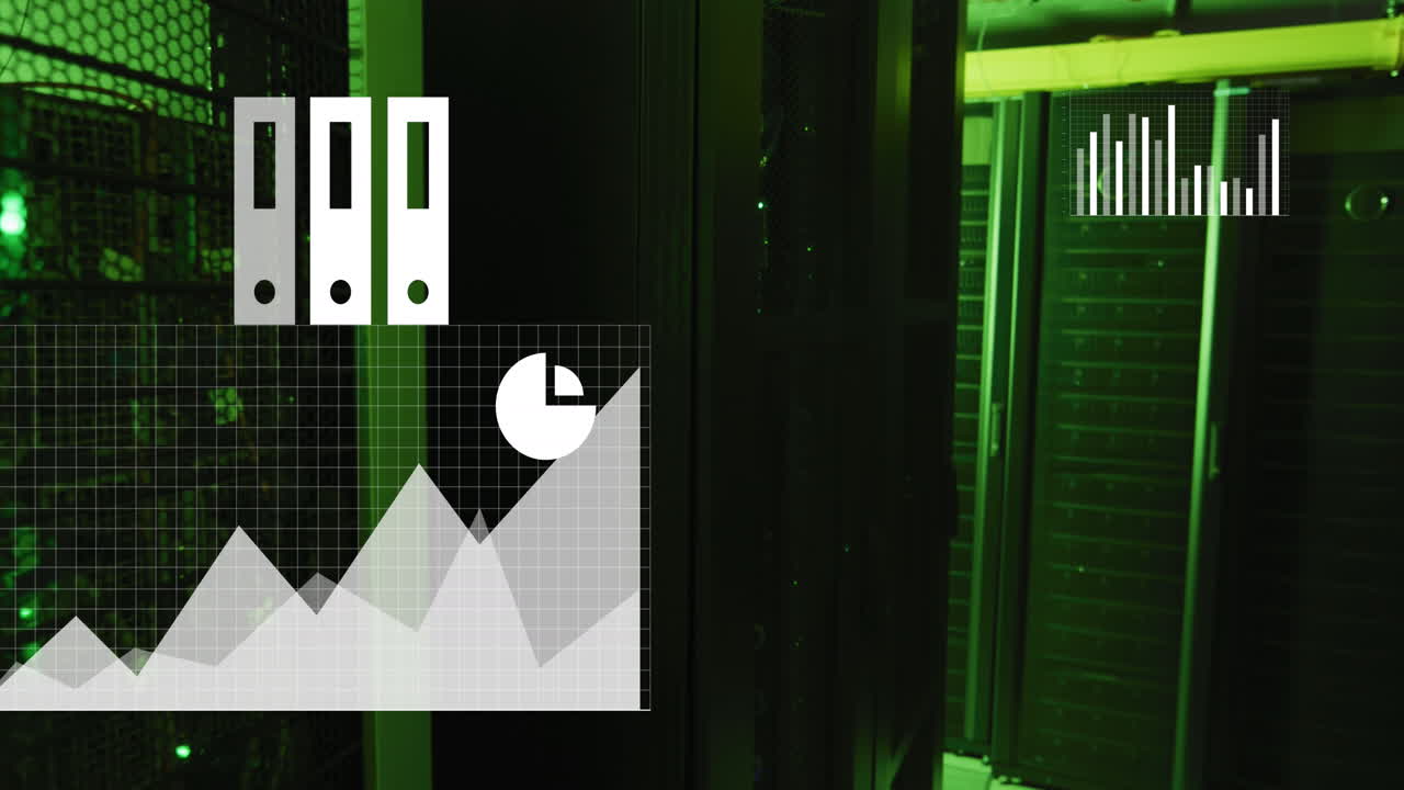 Animation of data processing over computer servers