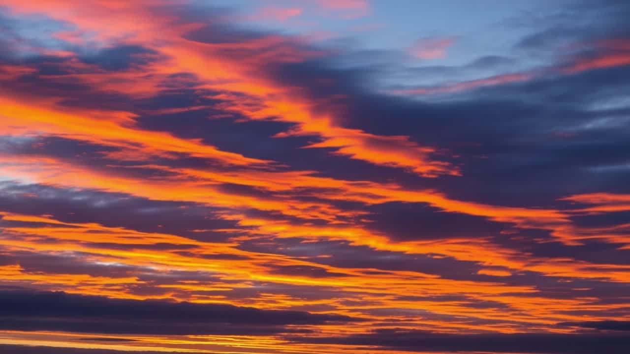 Vibrant Orange and Red Clouds at Sunset
