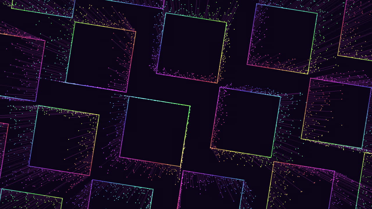 Symmetrical grid pattern with purple, pink, and blue lines and dots