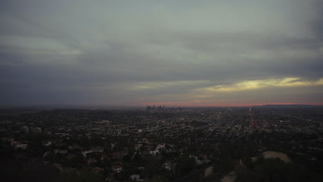 Timelapse-De-Día-A-Noche-De-Los-ángeles,-California-En