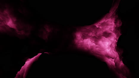 Striking-pink-cloud-floating-against-dark-background