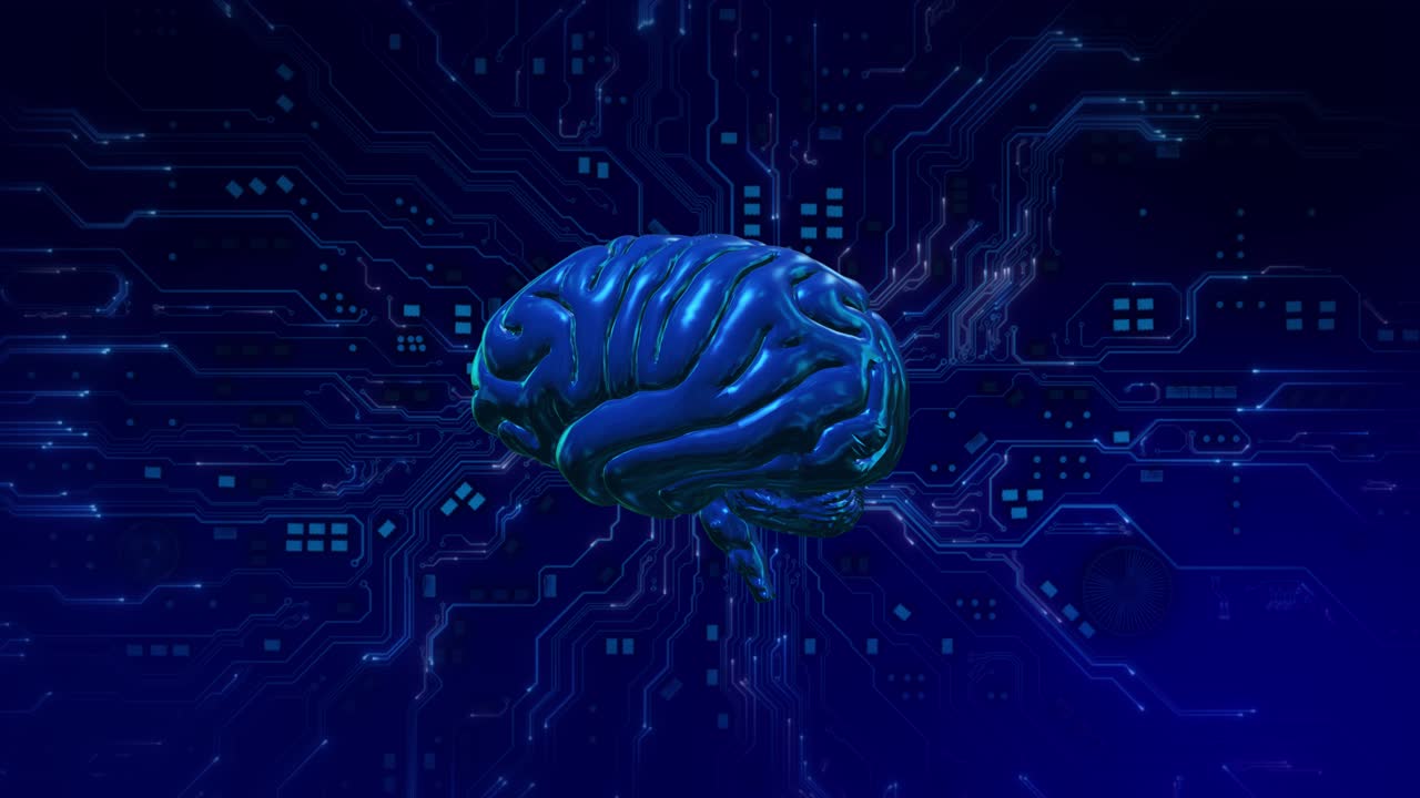 Robot eye cyber security ai brain technology background futuristic artificial intelligence mind