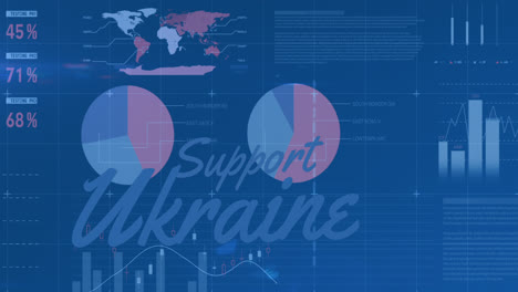 animation of data processing over support ukraine text