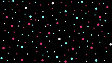 animación de puntos distorsionados multicolores que se mueven en un bucle sin costuras sobre un fondo negro