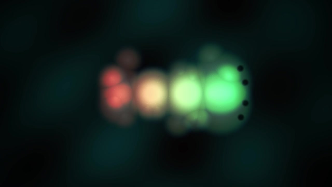 Abstract Glowing Bioluminescent Organism Moving in Dark Environment