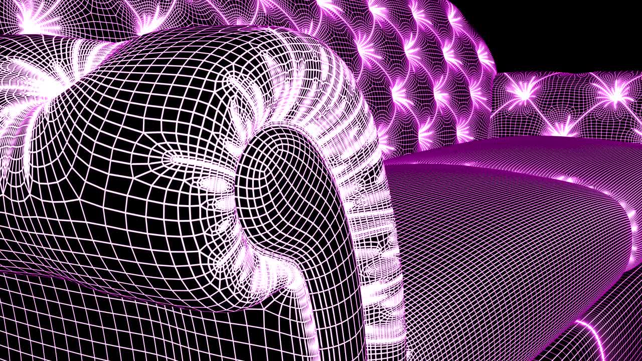 Mesh of the sofa. Looping footage has 4K resolution.