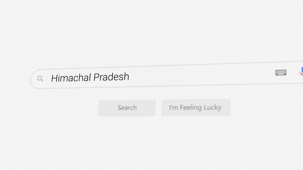 Searching for Himachal Pradesh on Internet browser