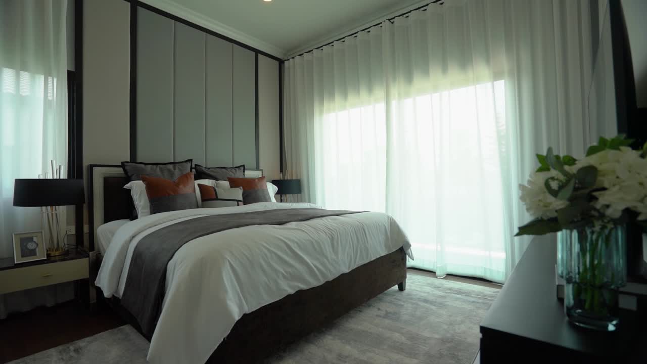 Nice and Stylish Black and White Bedroom Interior Design
