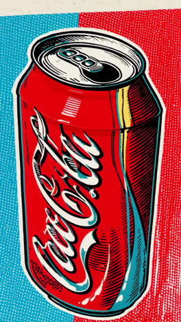 pop art illustrations of coca-cola soda cans