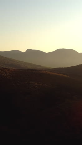 mountain range sunset view