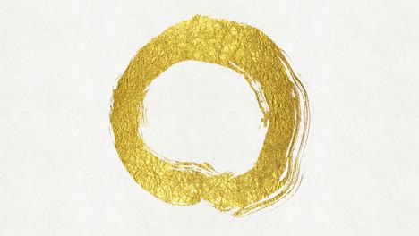 white japanese paper background with golden circles gradually drawn on it.