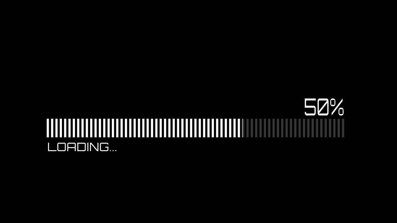 Digital Loading Progress Bar Animation with Percentage