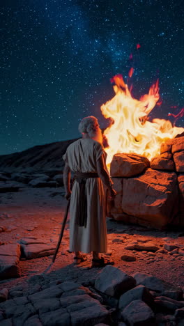 prophet contemplating the burning bush