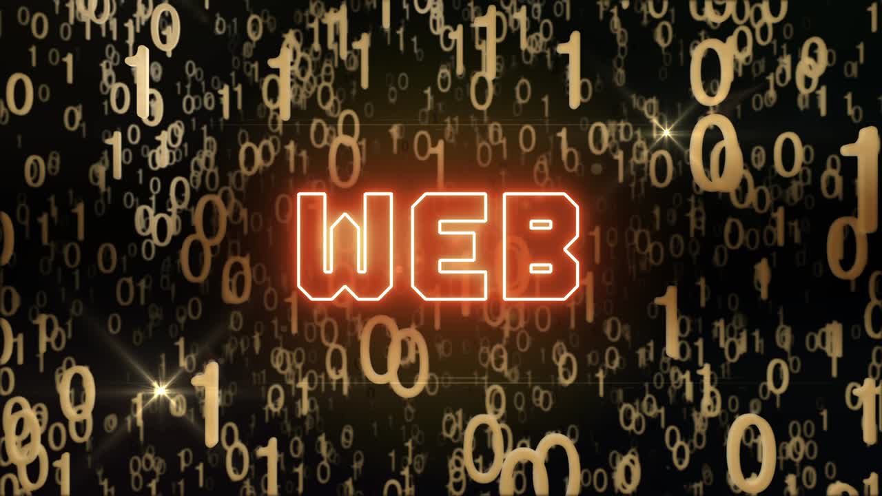 concepto de red dorada con código digital