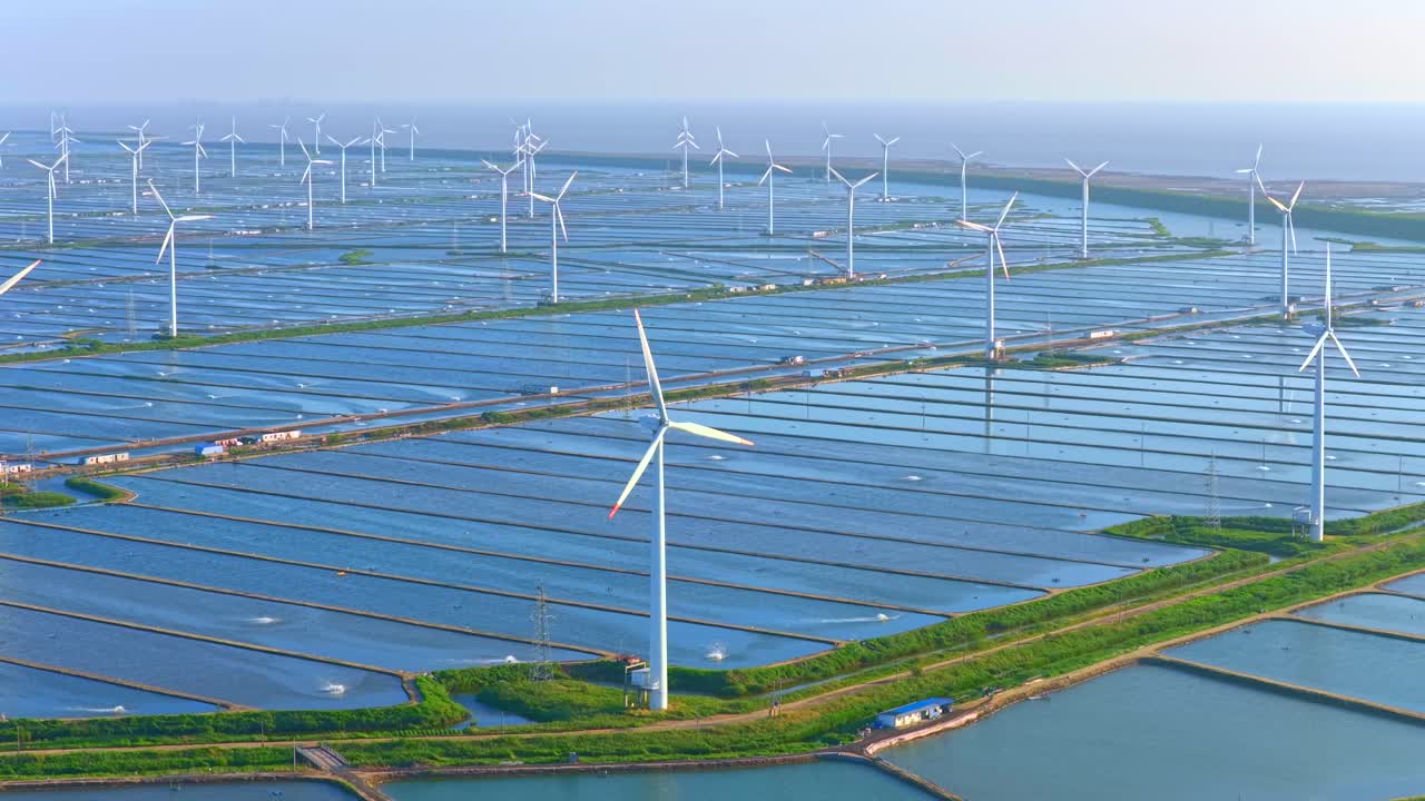 Aerial photography of wind turbines generating electricity, clean new energy, green energy, wind turbine power generation，Windmill for power generation