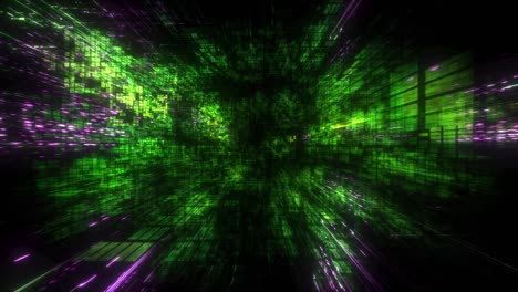 astratto verde festivo rosa spazio di blocchi digitali vj loop e sfondo
