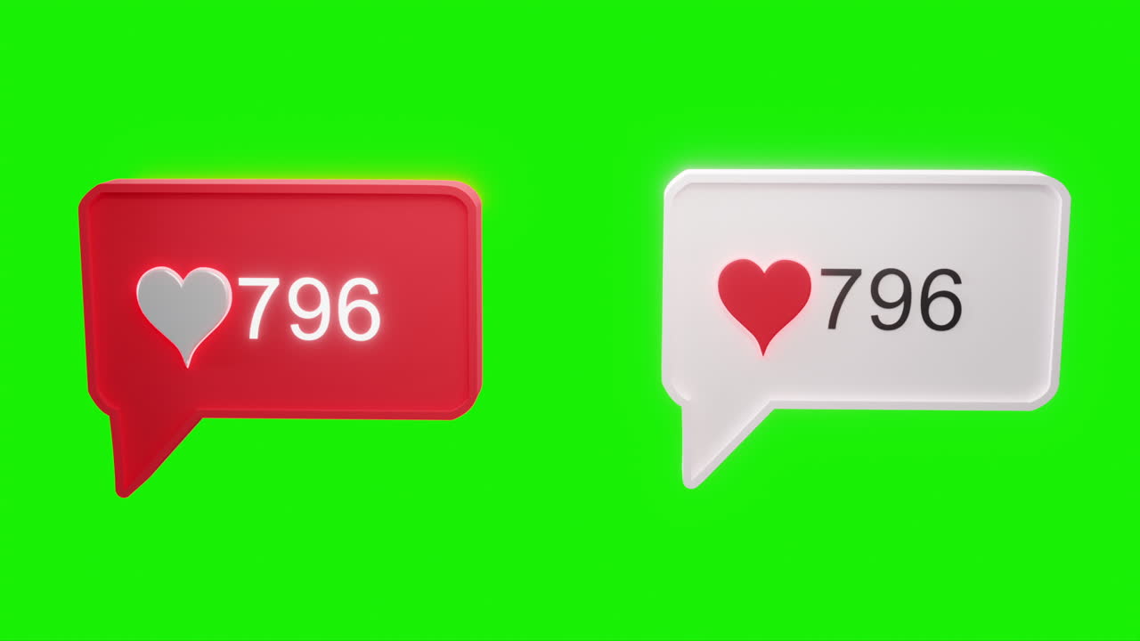 Contatore rosso e bianco di "mi piace", social media, i "mi piace" salgono