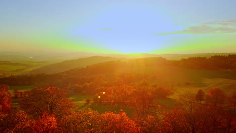 camera flies over a german landscape of meadows, hill- and graslands, similar to the shire