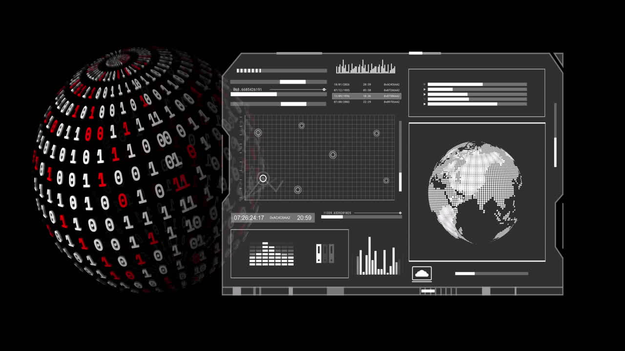 투명한 배경 위에 있는 지구의 애니메이션
