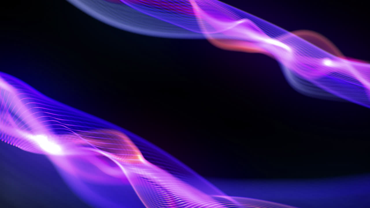 Premium stock video - Colorful line wave digital effect particles ...