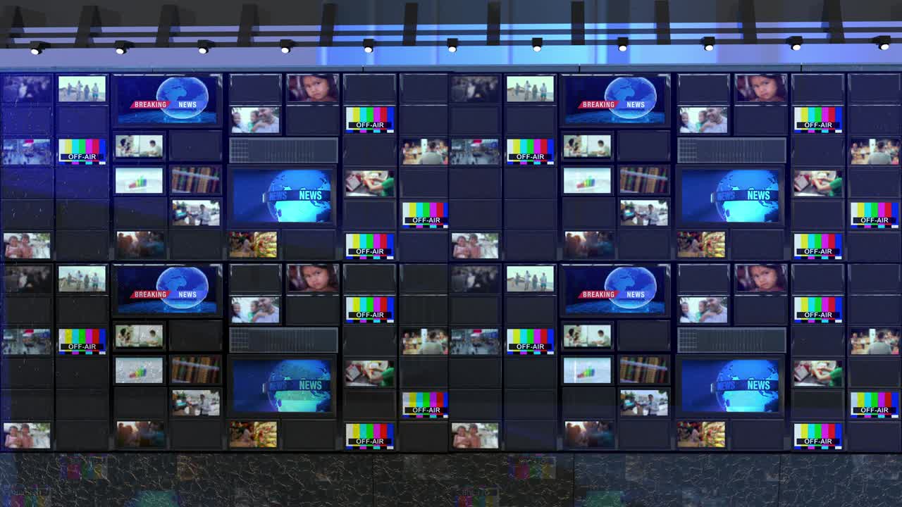 tv 벽, 루프 비디오, 사용 된 뉴스 스튜디오 배경 루프