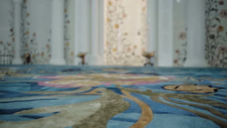 ornate prayer rug in a mosque