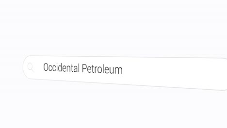 typing occidental petroleum on the search engine
