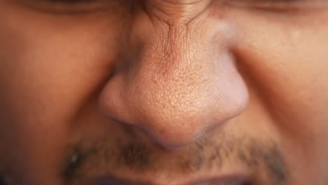 close-up of a man's nose