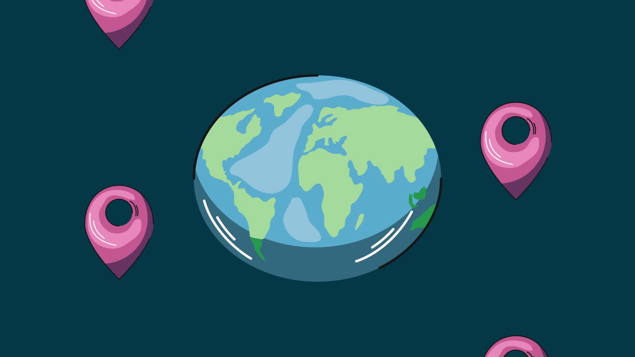 위치 마커와 함께 땅