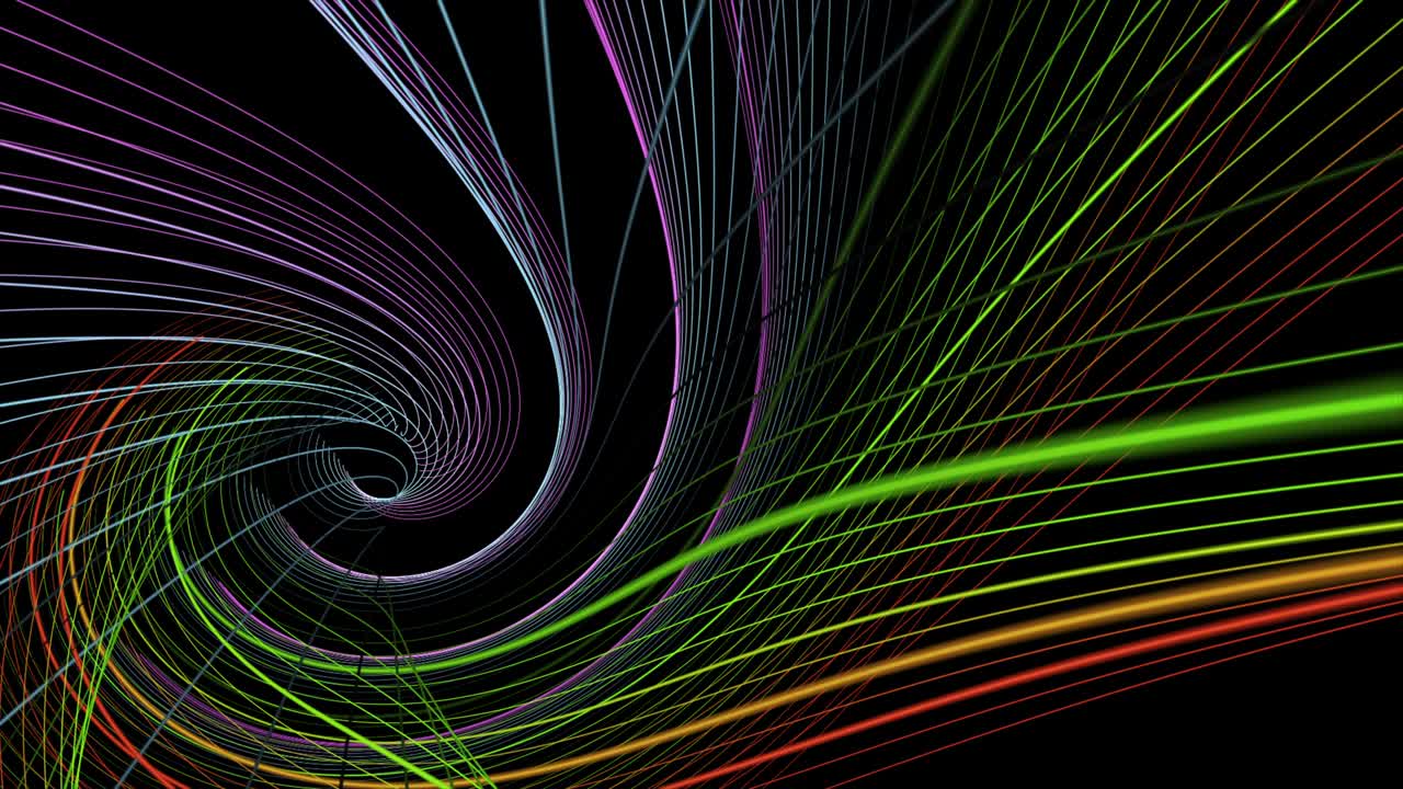 Futuristic animation with stripe wave object in slow motion, 4096x2304 loop 4K