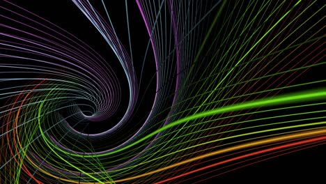 animación futurista con objeto de onda de rayas en cámara lenta, 4096x2304 bucle 4k