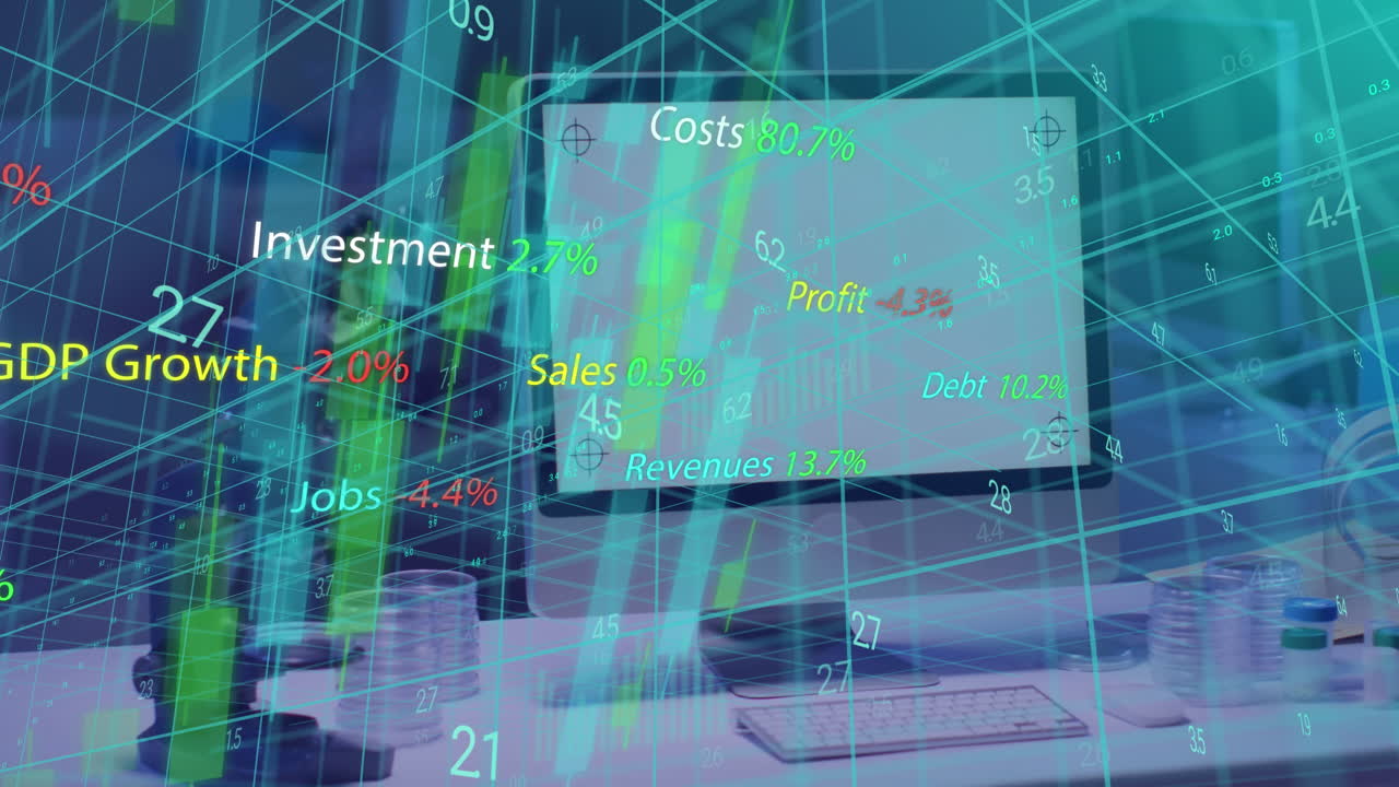 컴퓨터를 통해 컴퓨팅 데이터 처리의 애니메이션