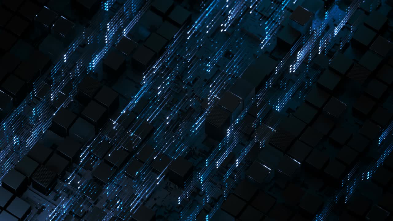 Digital data technology visualization 3D render seamless loop animation